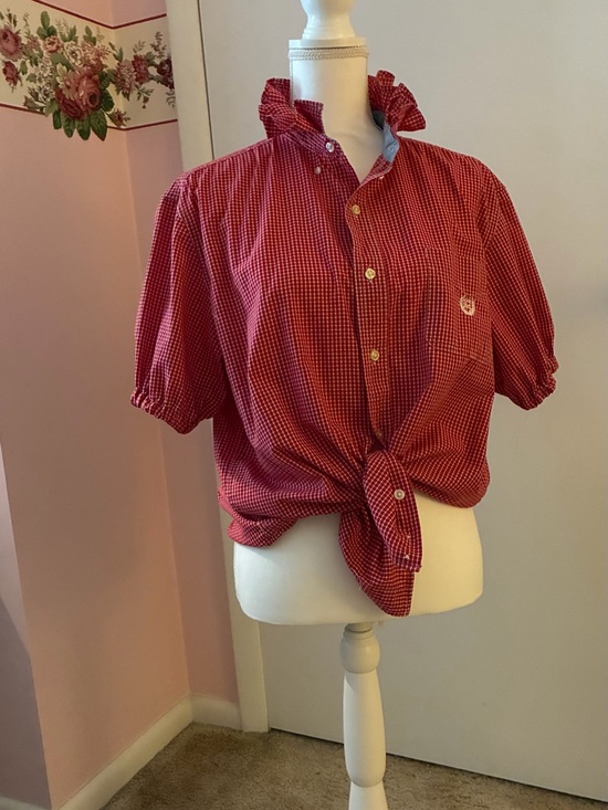 Chaps Tops - Re-worked  Chaps ruffled collar shirt
